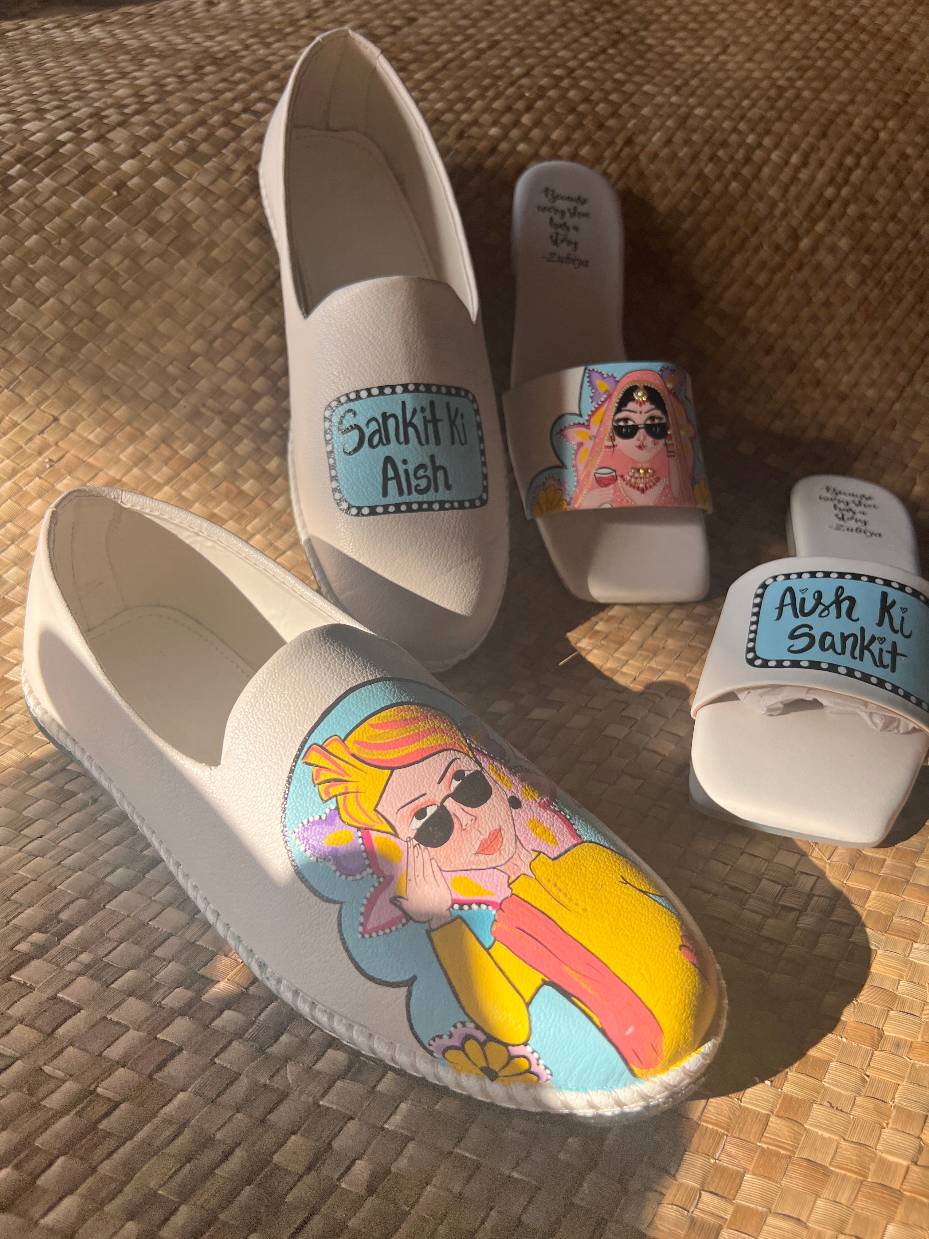 White powder blue flats combo