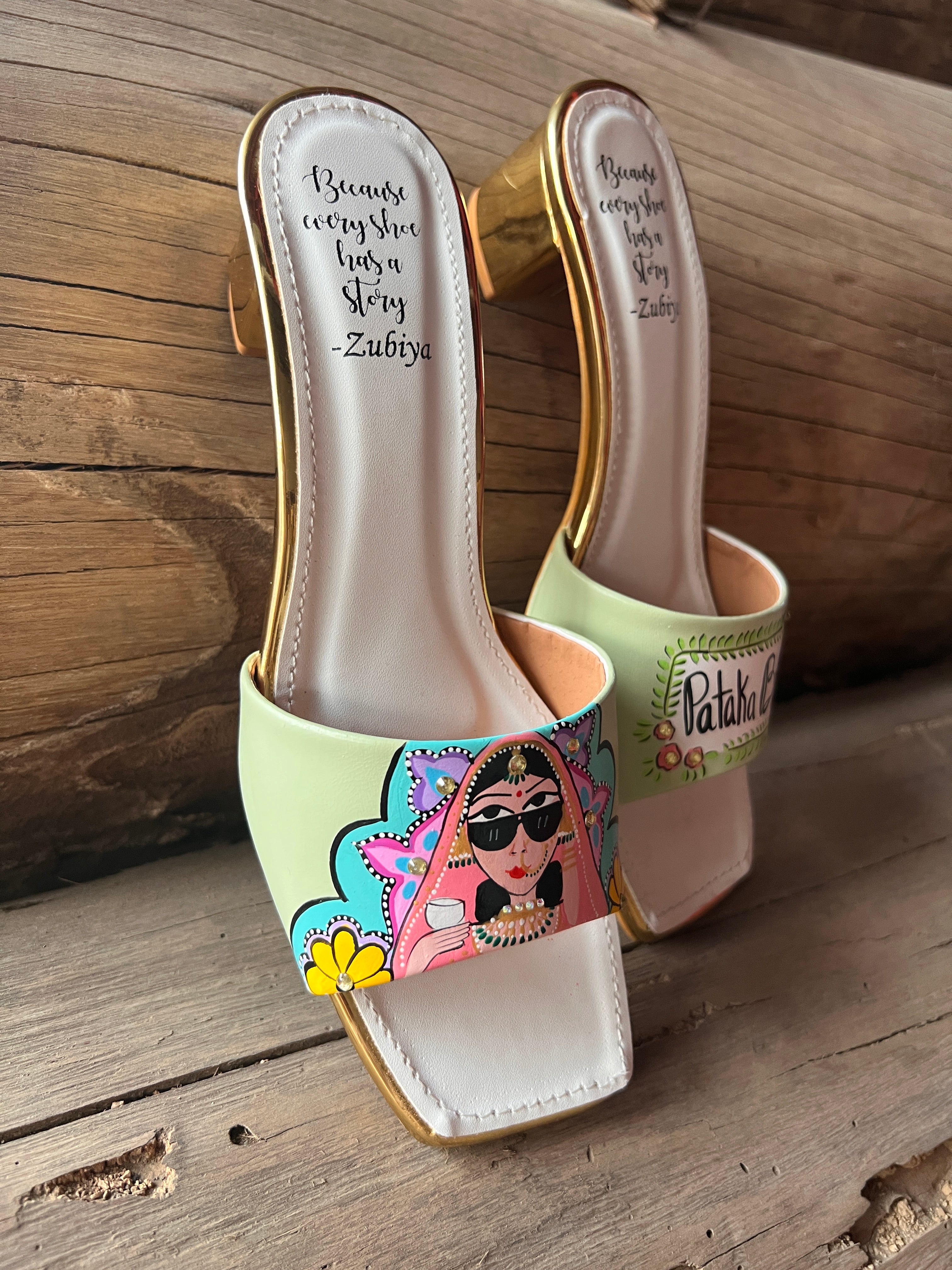 Swag dulhan artwork mint green heels