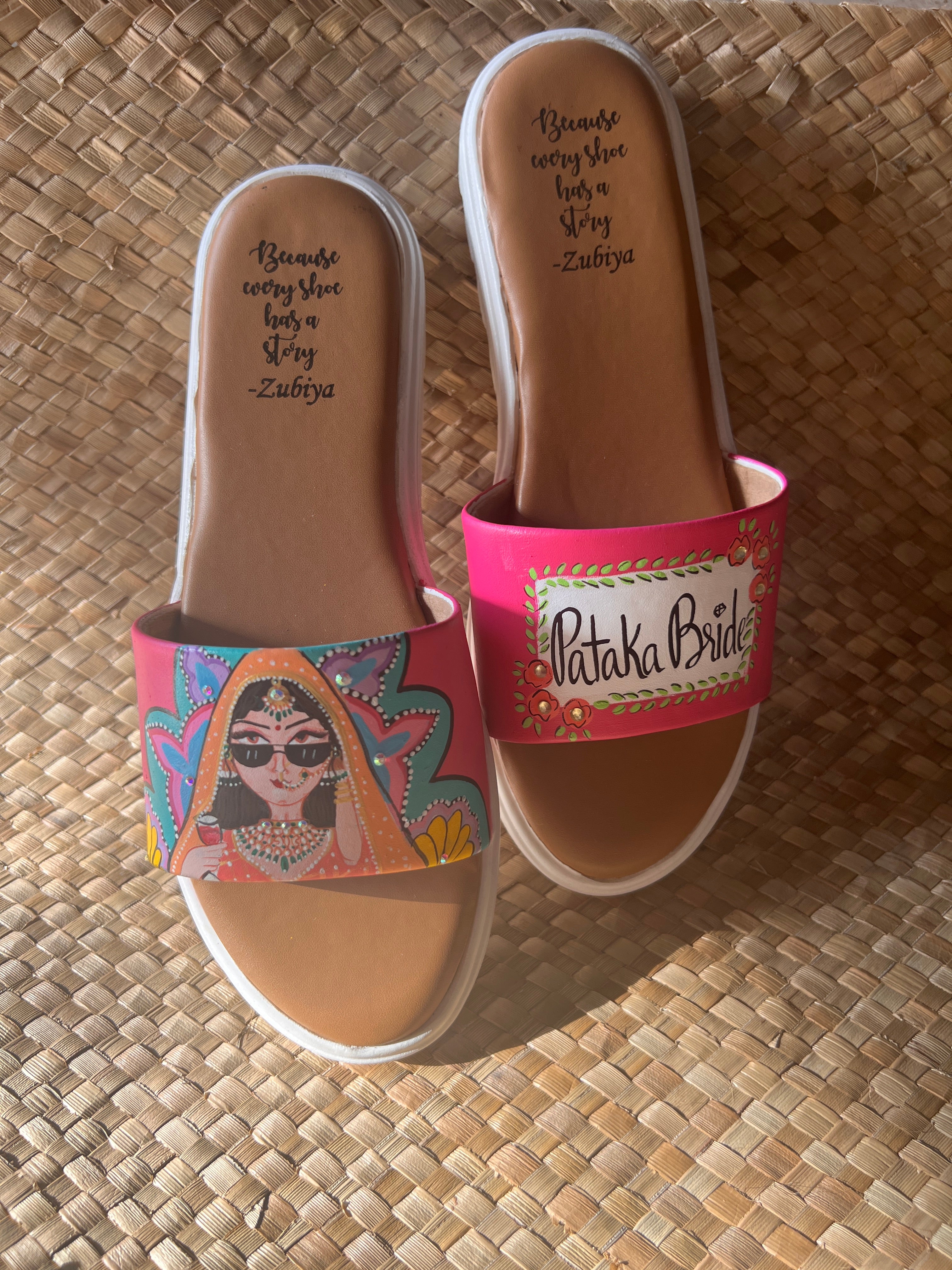 Hot Pink Swag Bride Flats