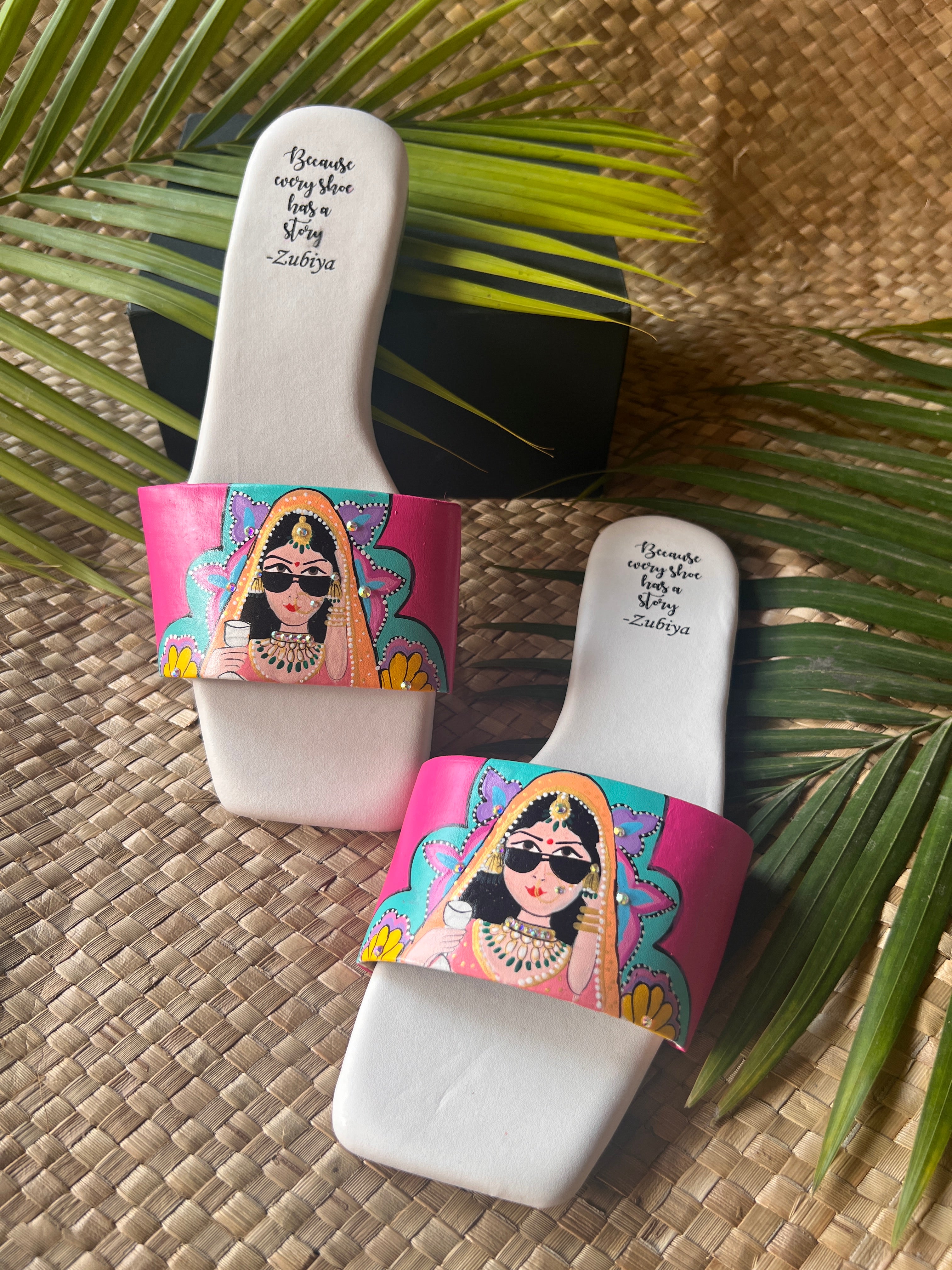 Hot pink swagger slides