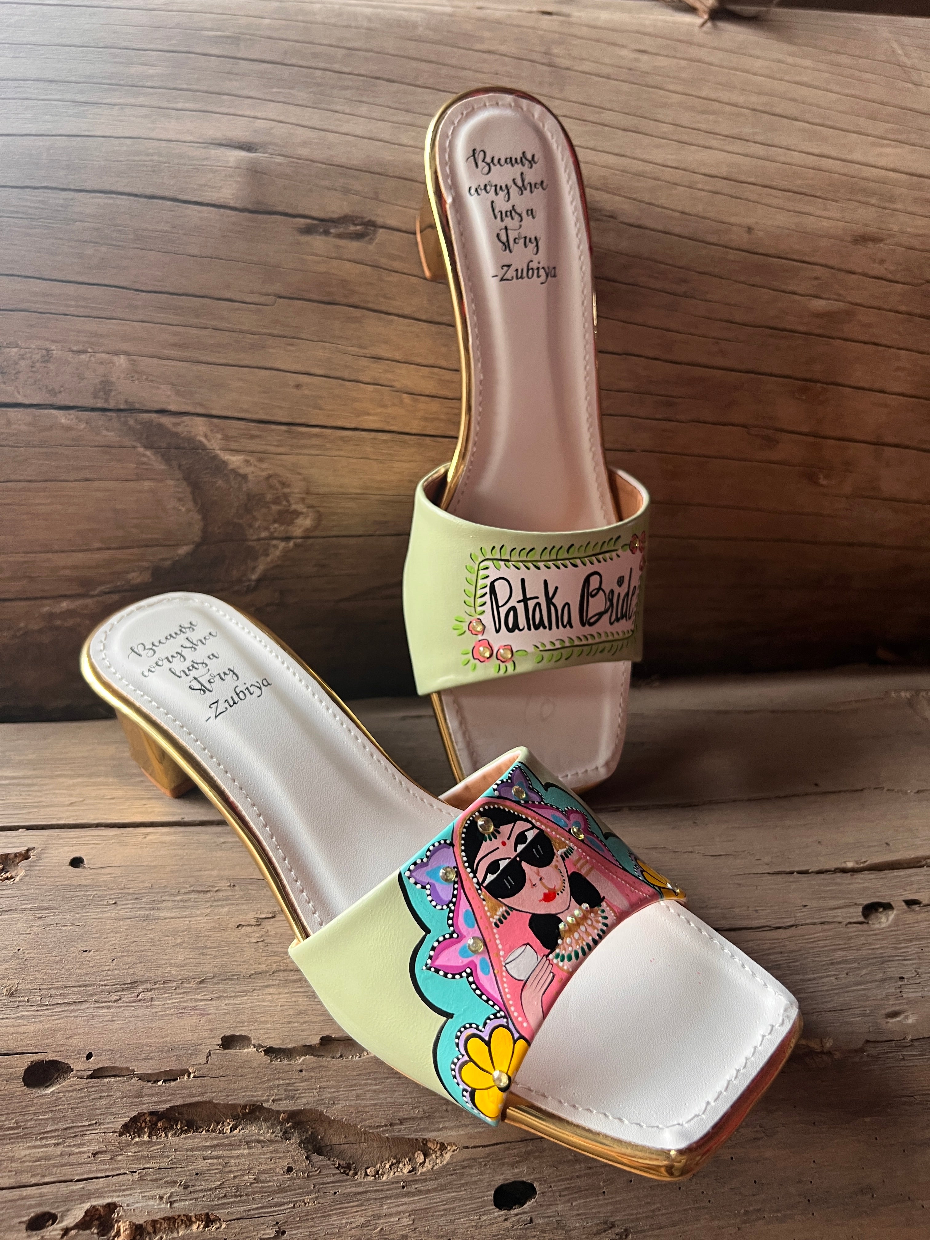 Swag dulhan artwork mint green heels