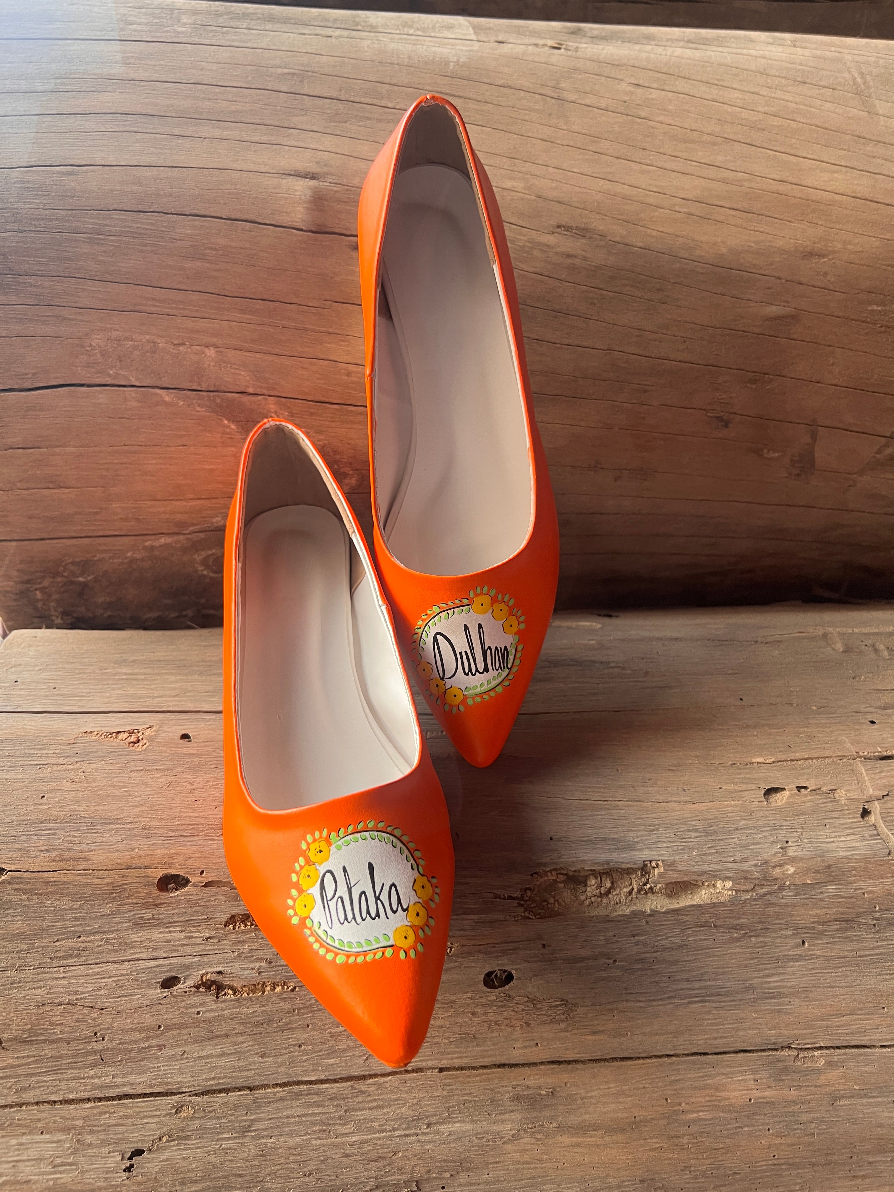 Orange pencil Heels 2.5 Inches
