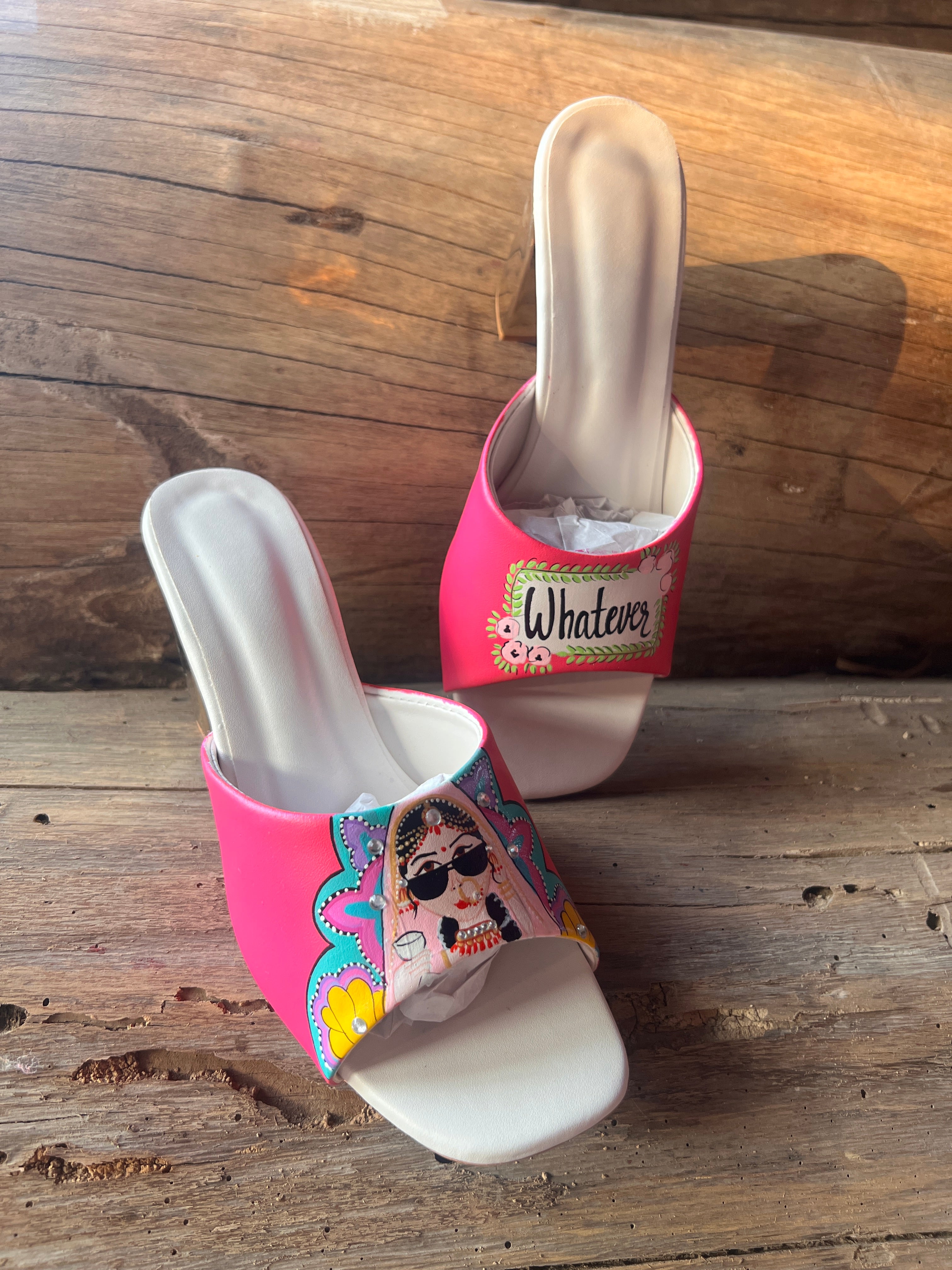 3 inch hot pink swag dulhan heels