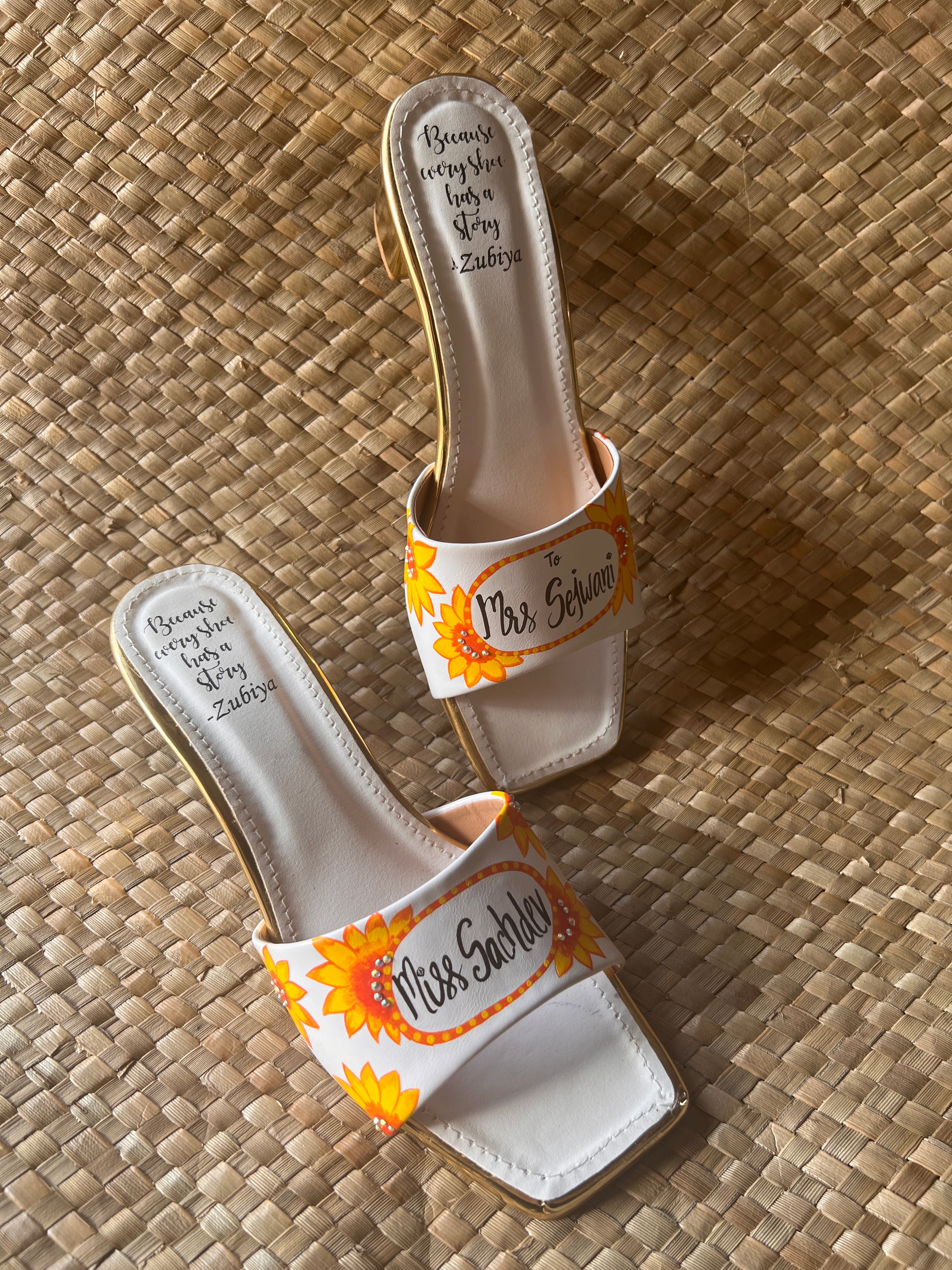 Sunflower Artwork 2 Inch Sq. Toe Heel