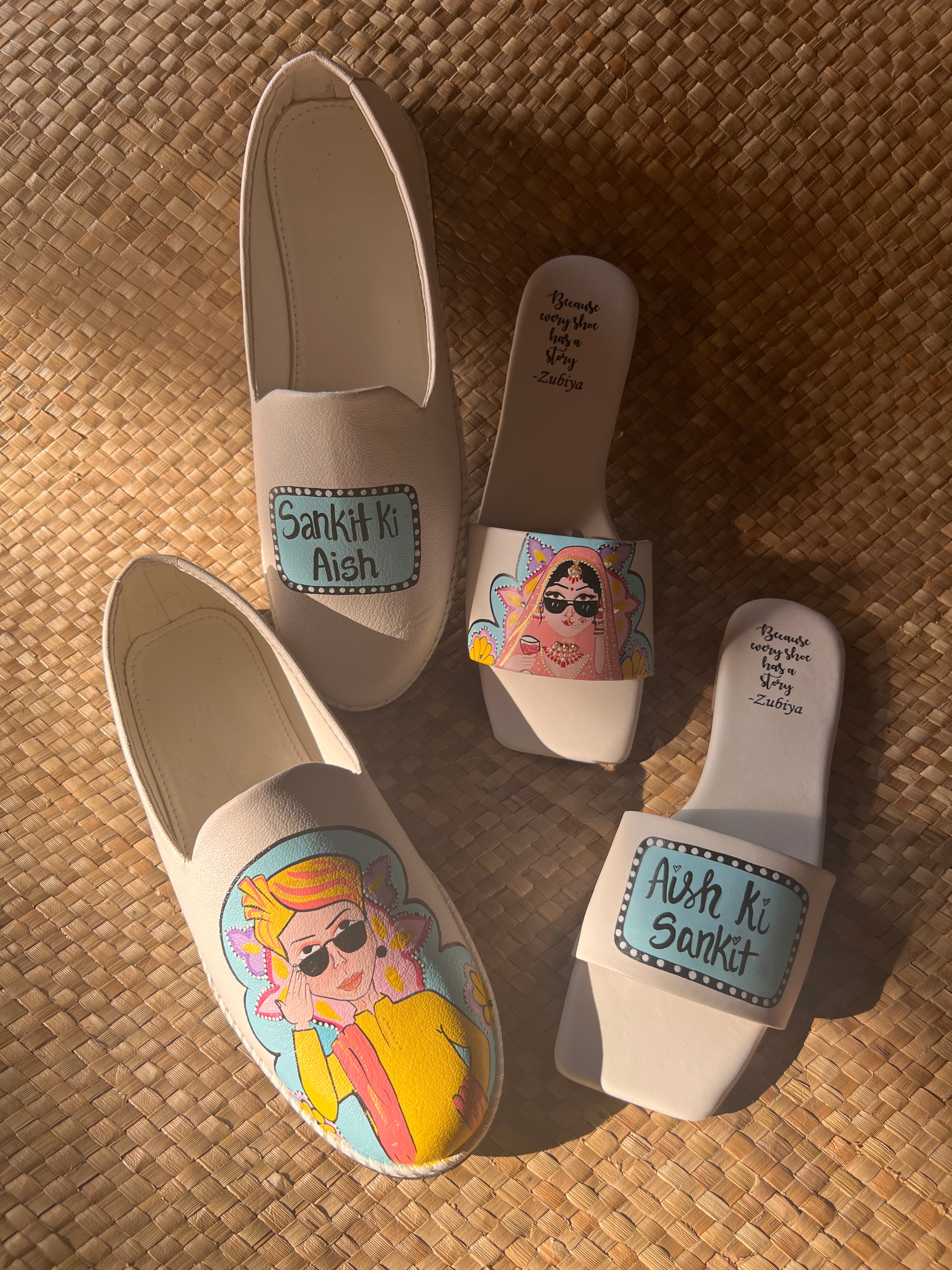 White powder blue flats combo