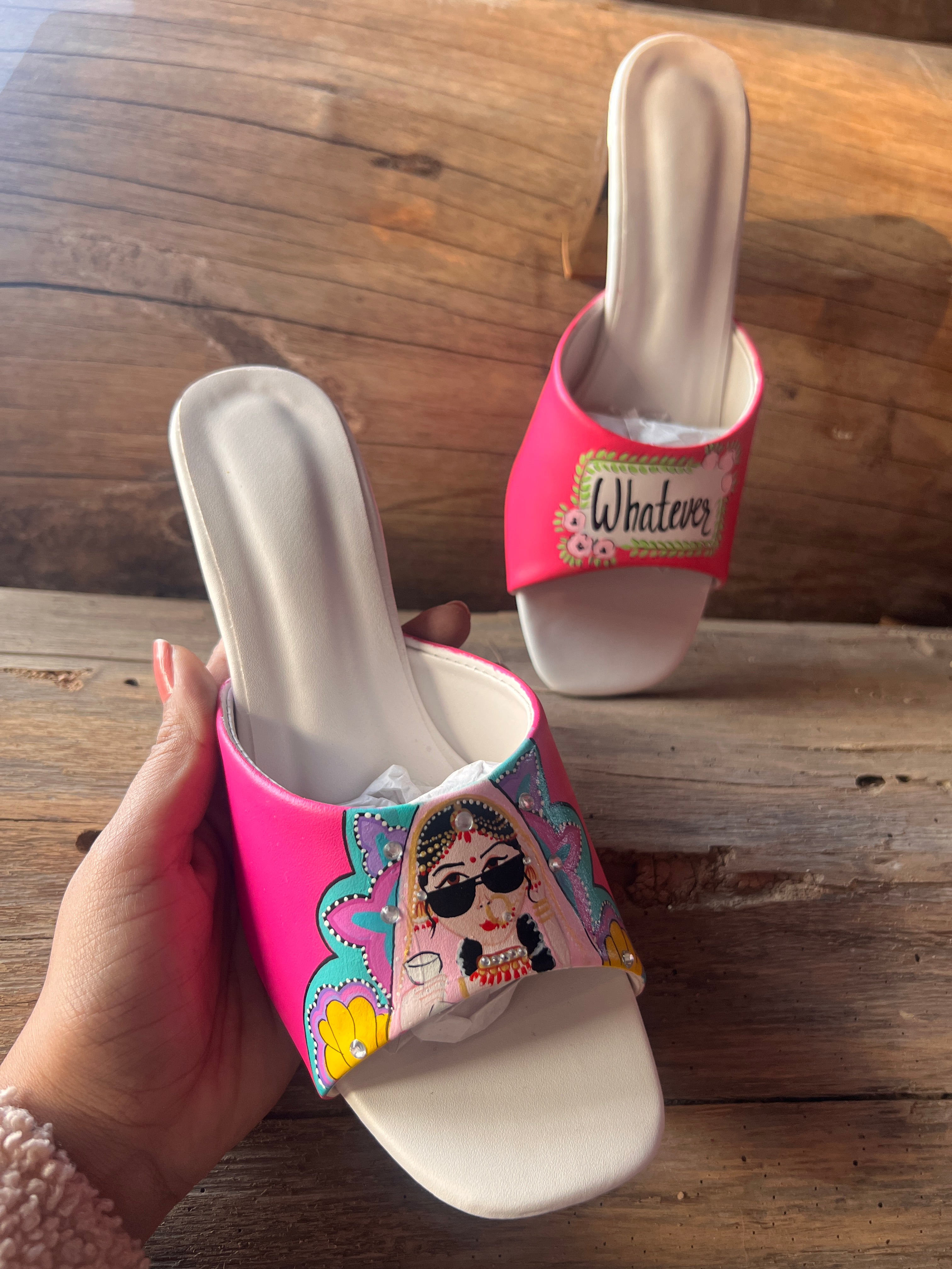 3 inch hot pink swag dulhan heels