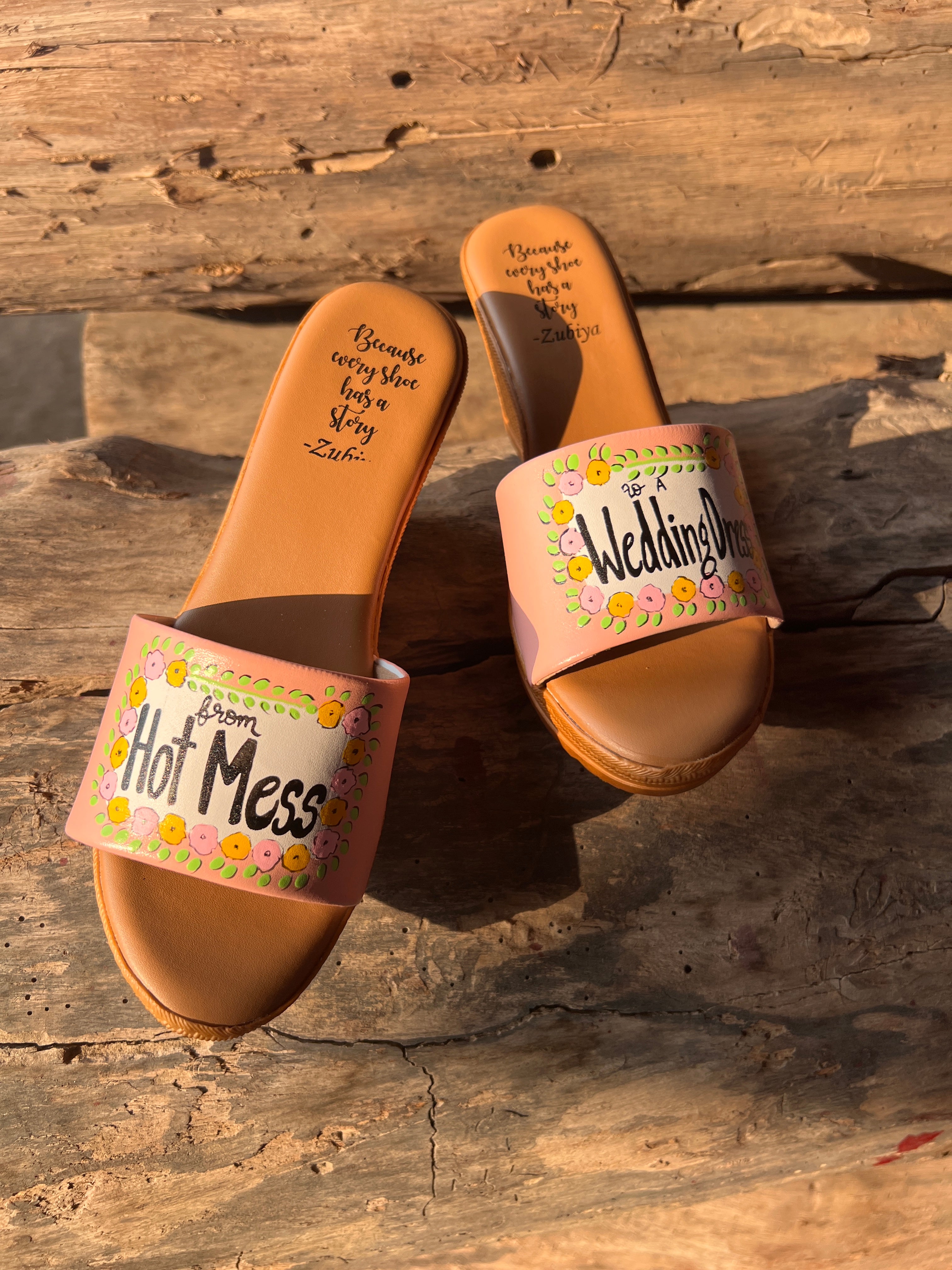 Peachy floral - from hot mess to a wedding dress Wedges