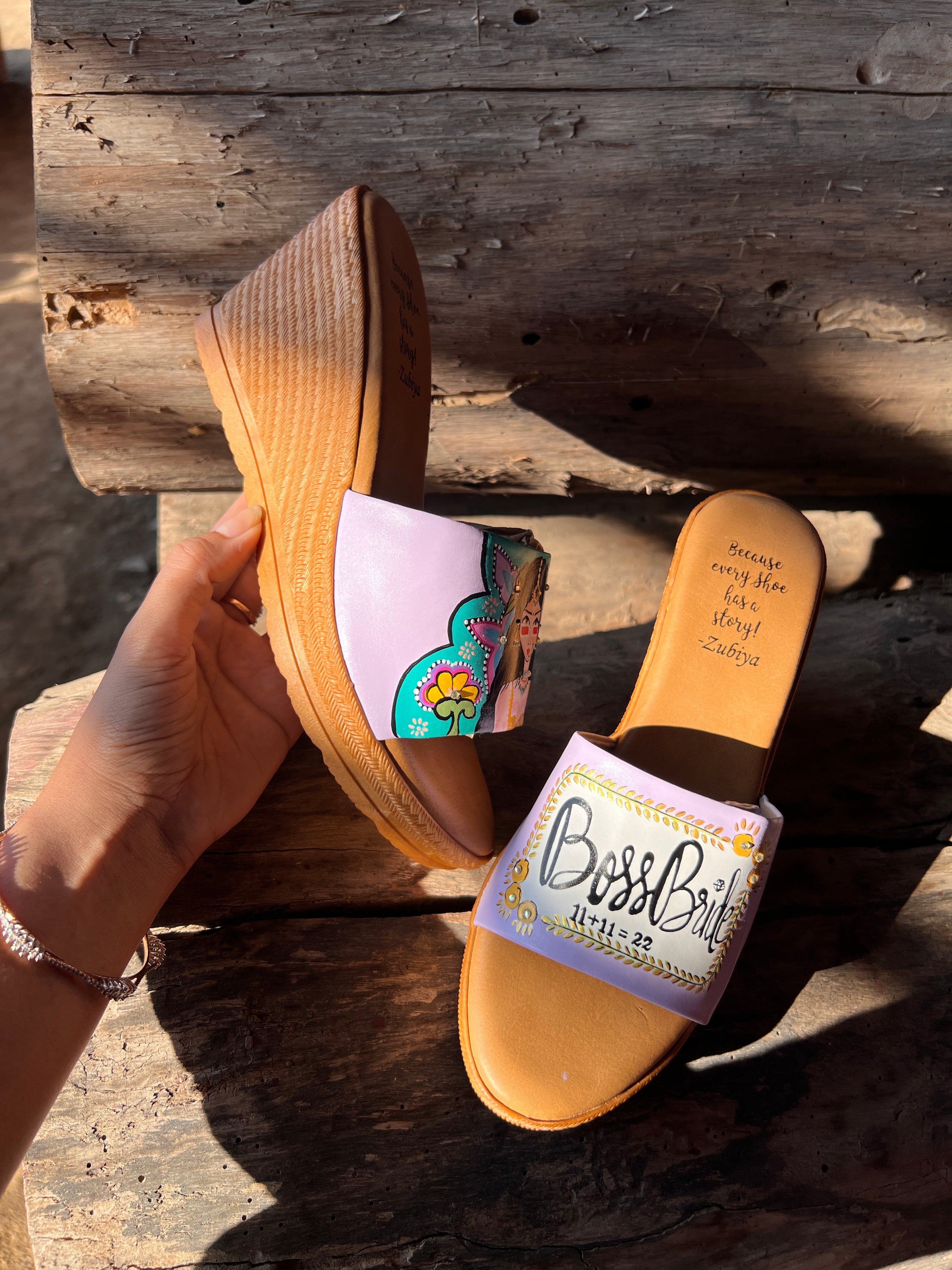 Lavender swag bride Wedges