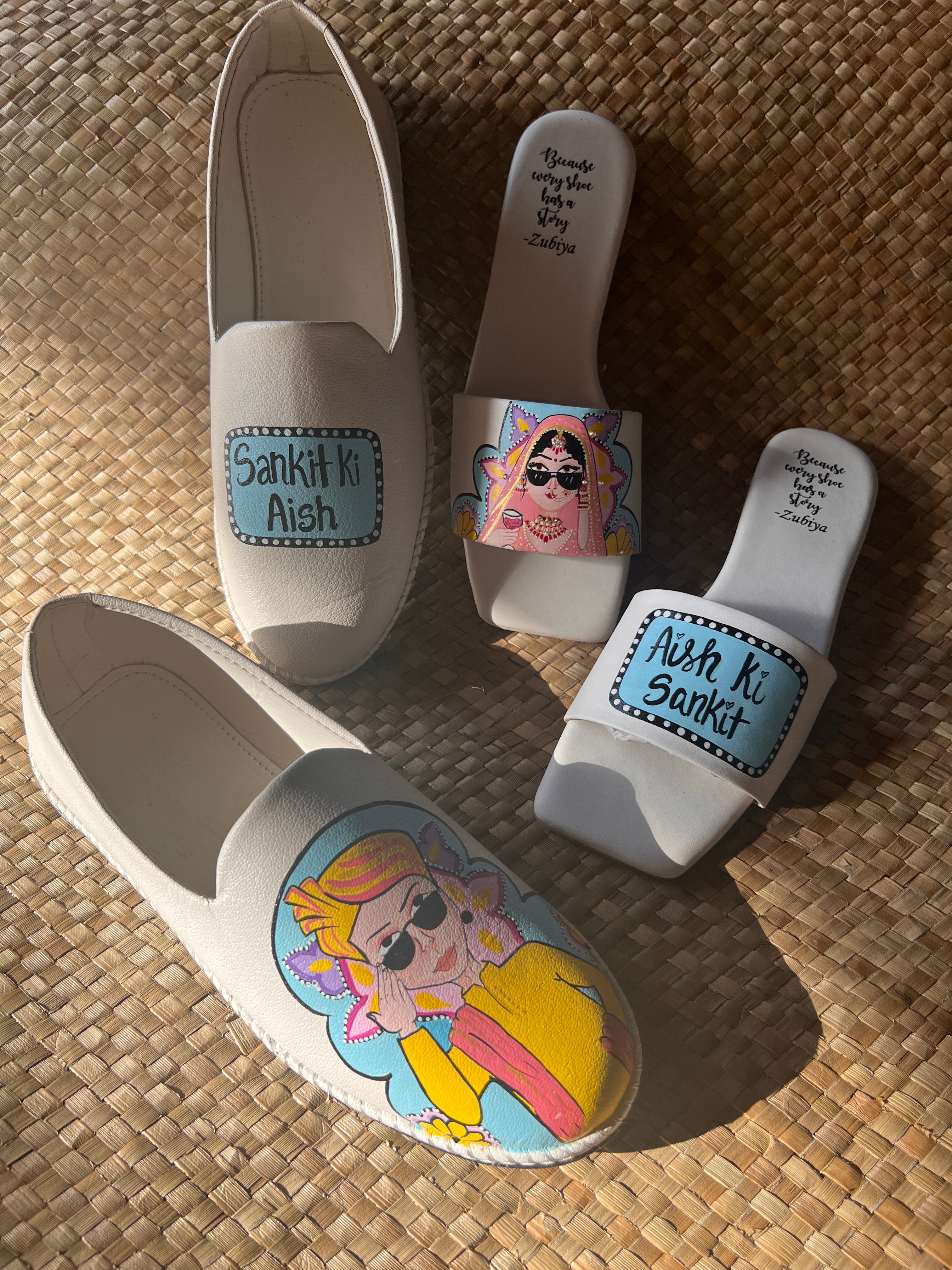 White powder blue flats combo