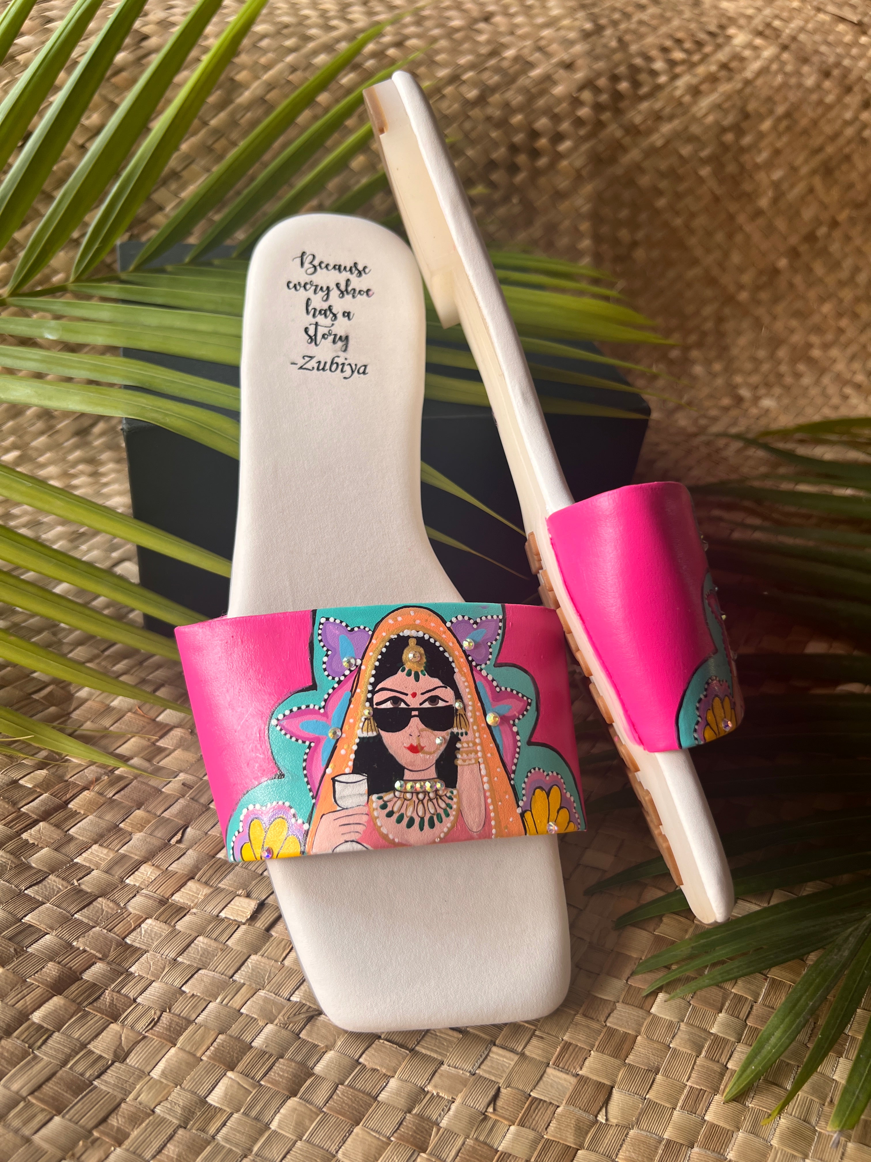 Hot pink swagger slides