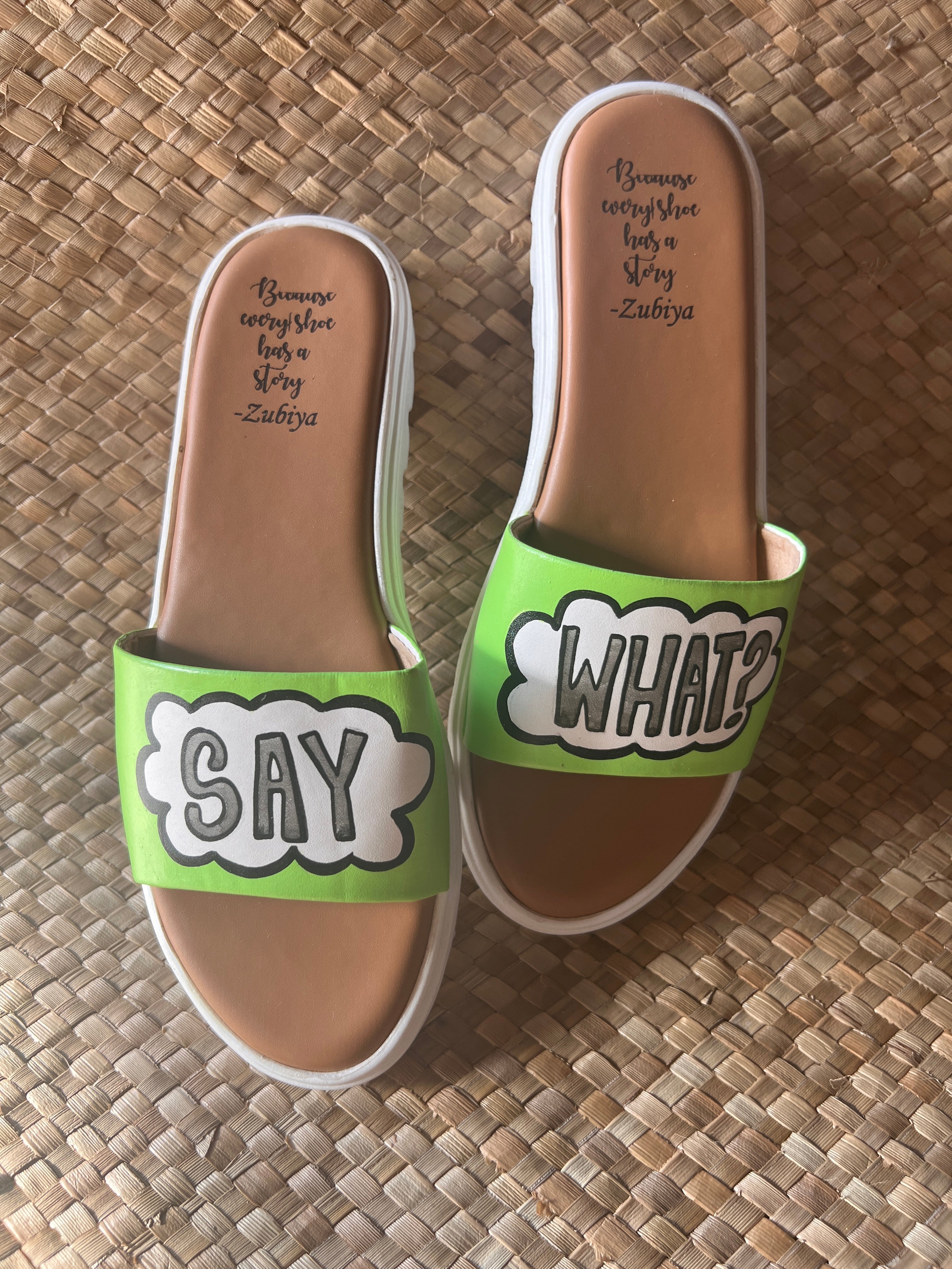 Say what?neon green slides