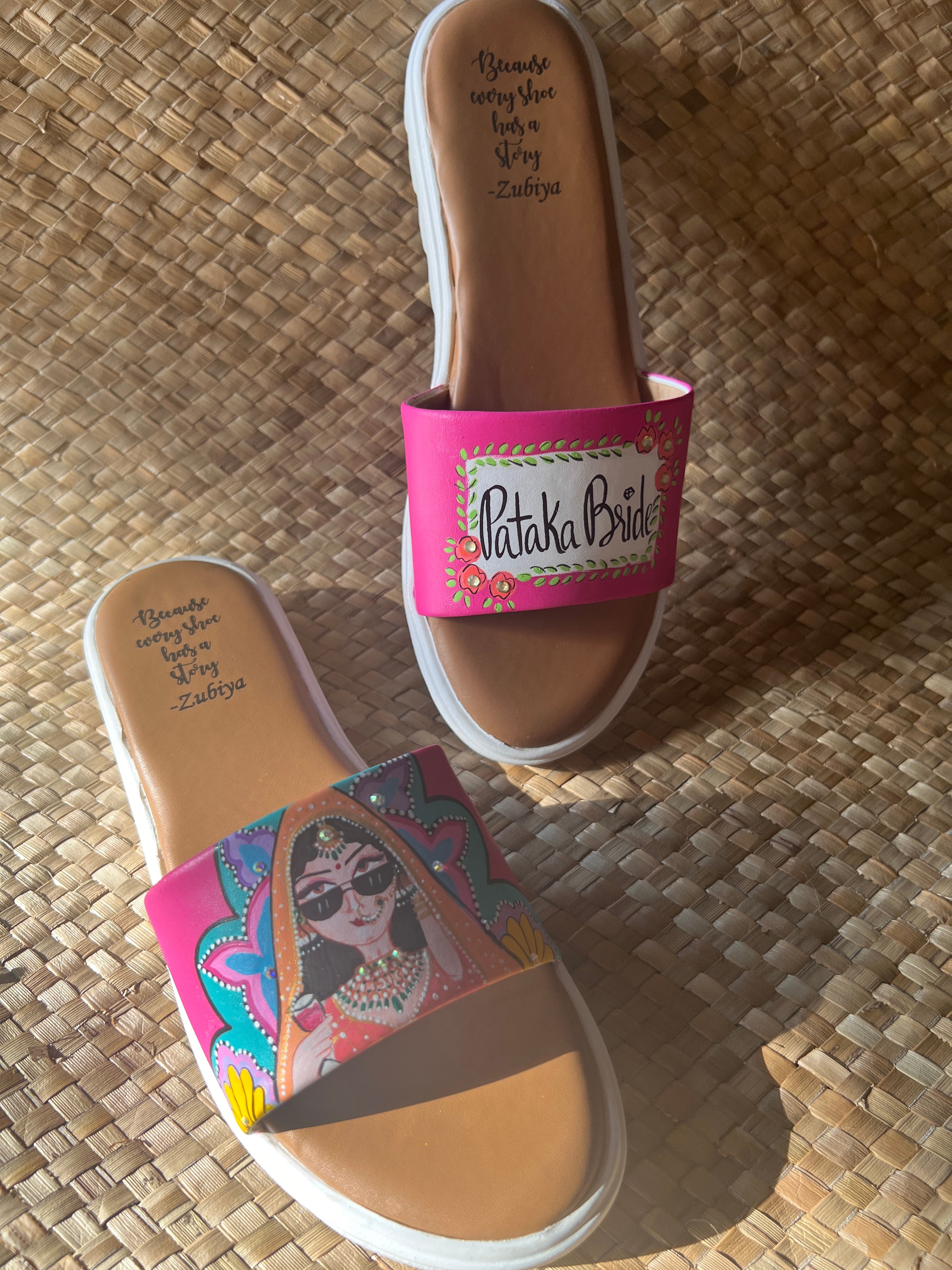 Hot Pink Swag Bride Flats