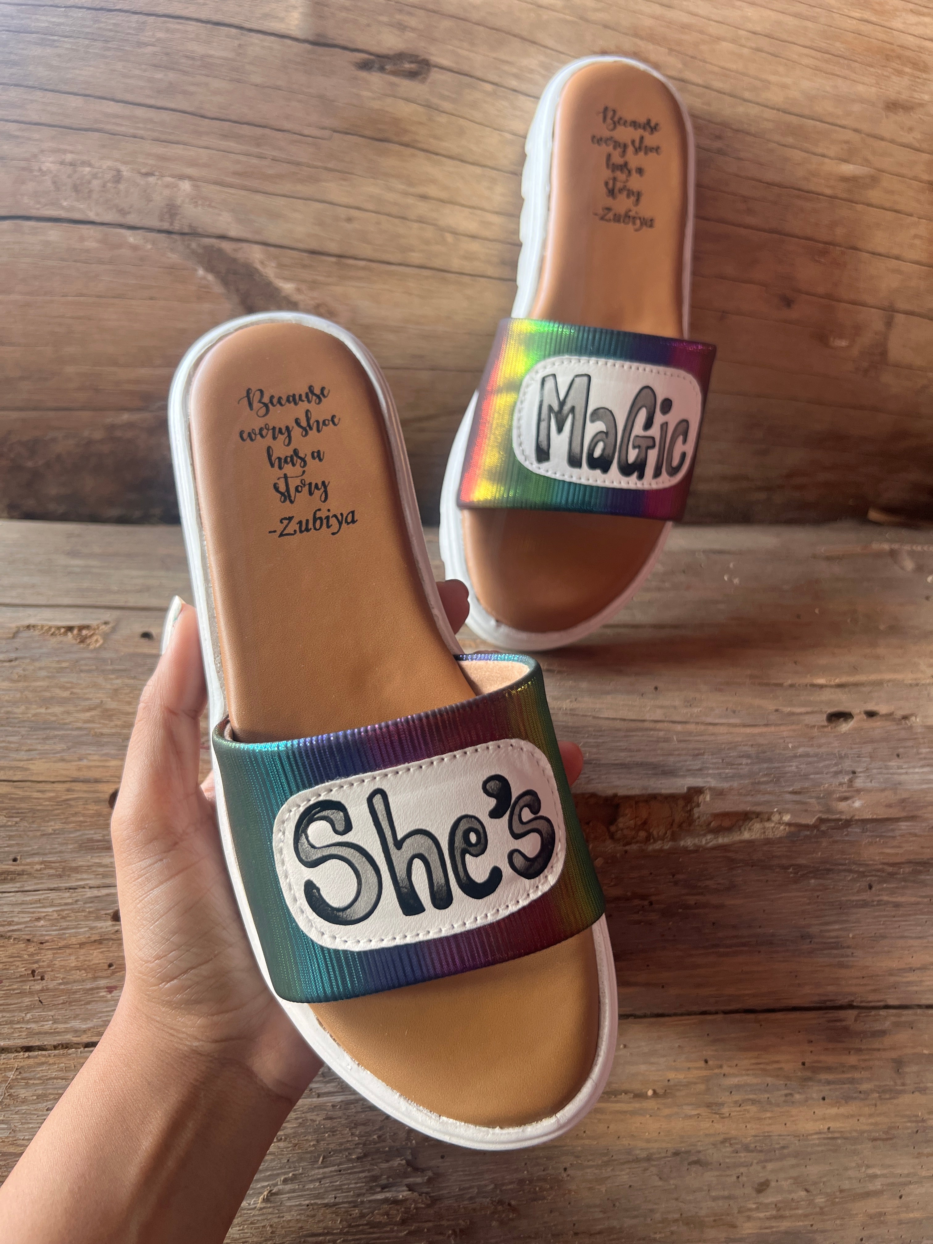 She’s Magic iridescent slides