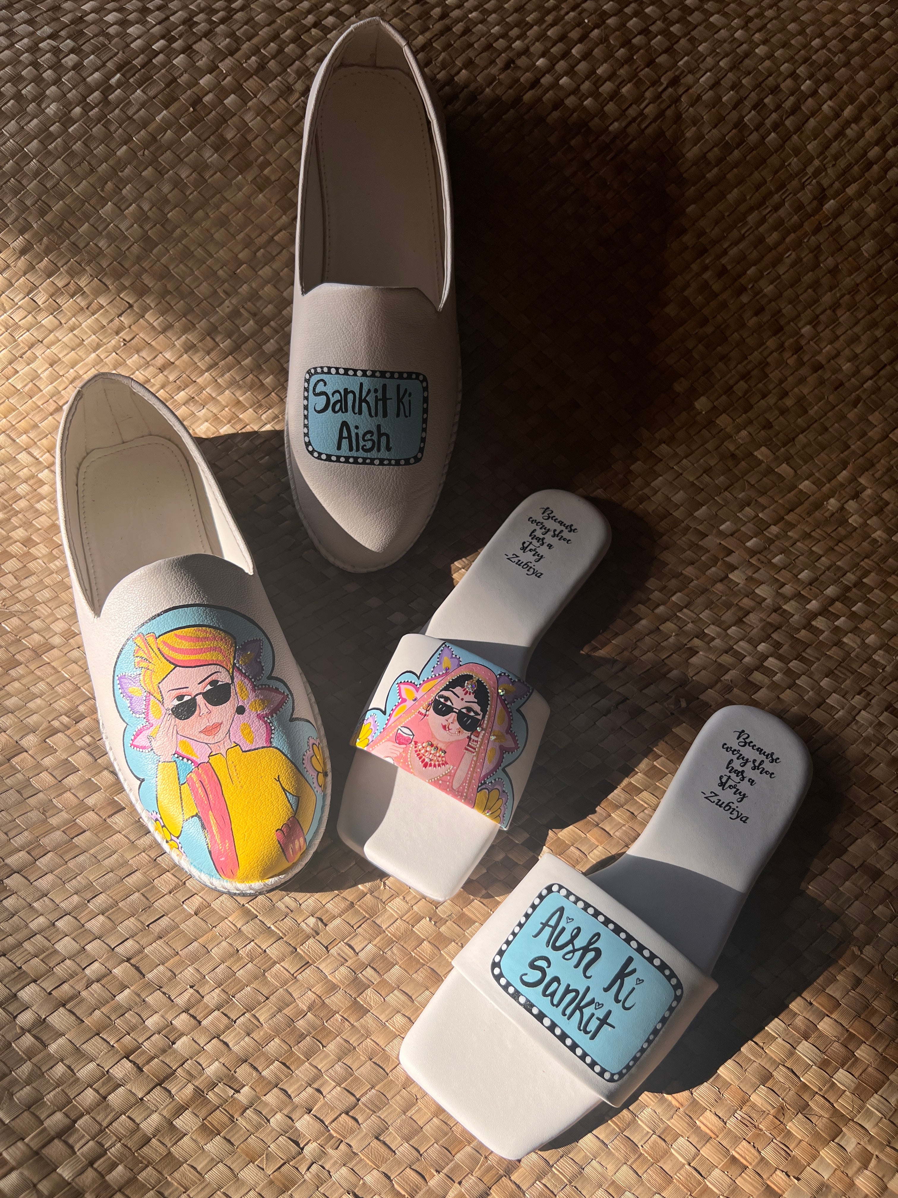 White powder blue flats combo