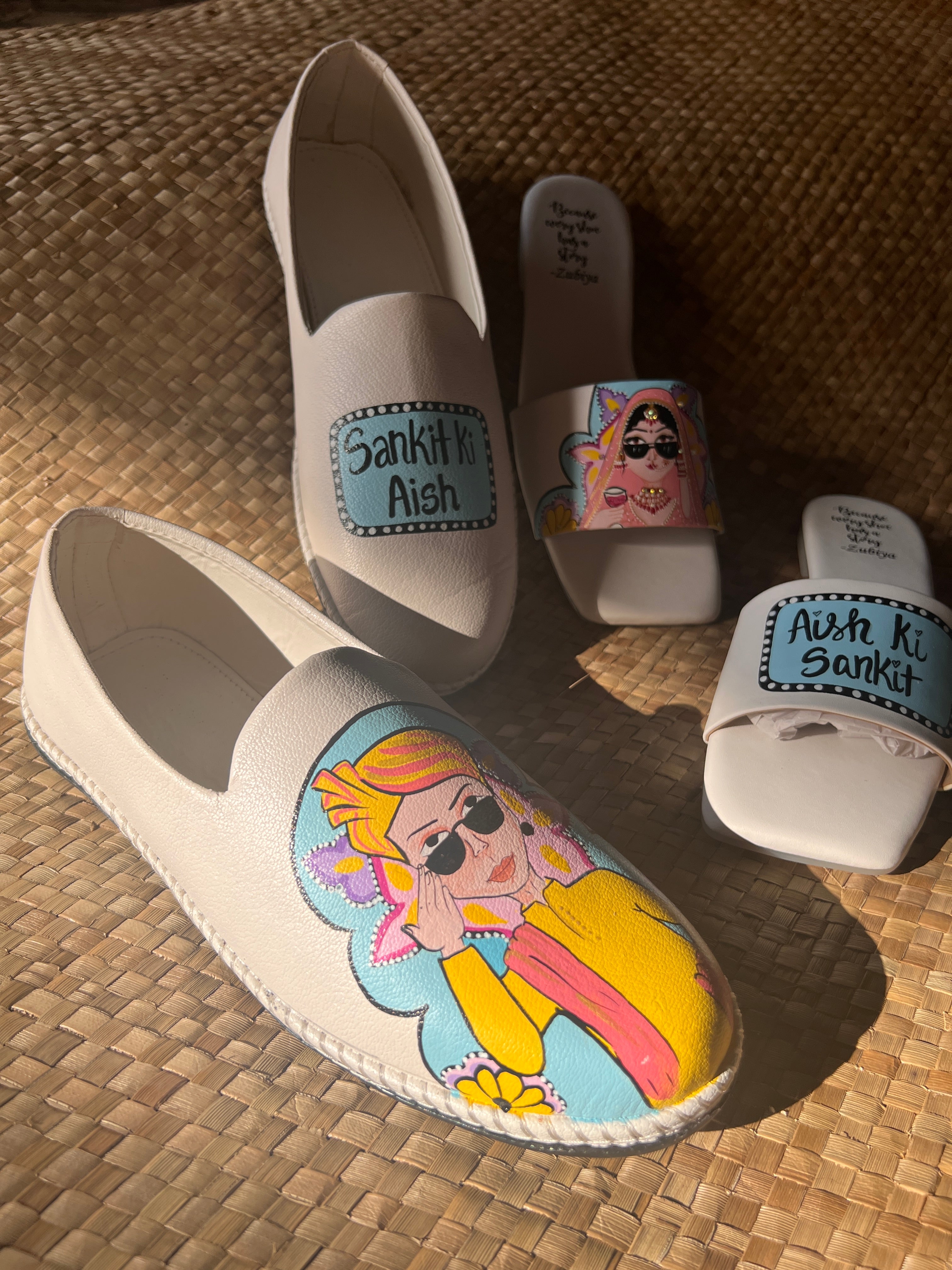 White powder blue flats combo