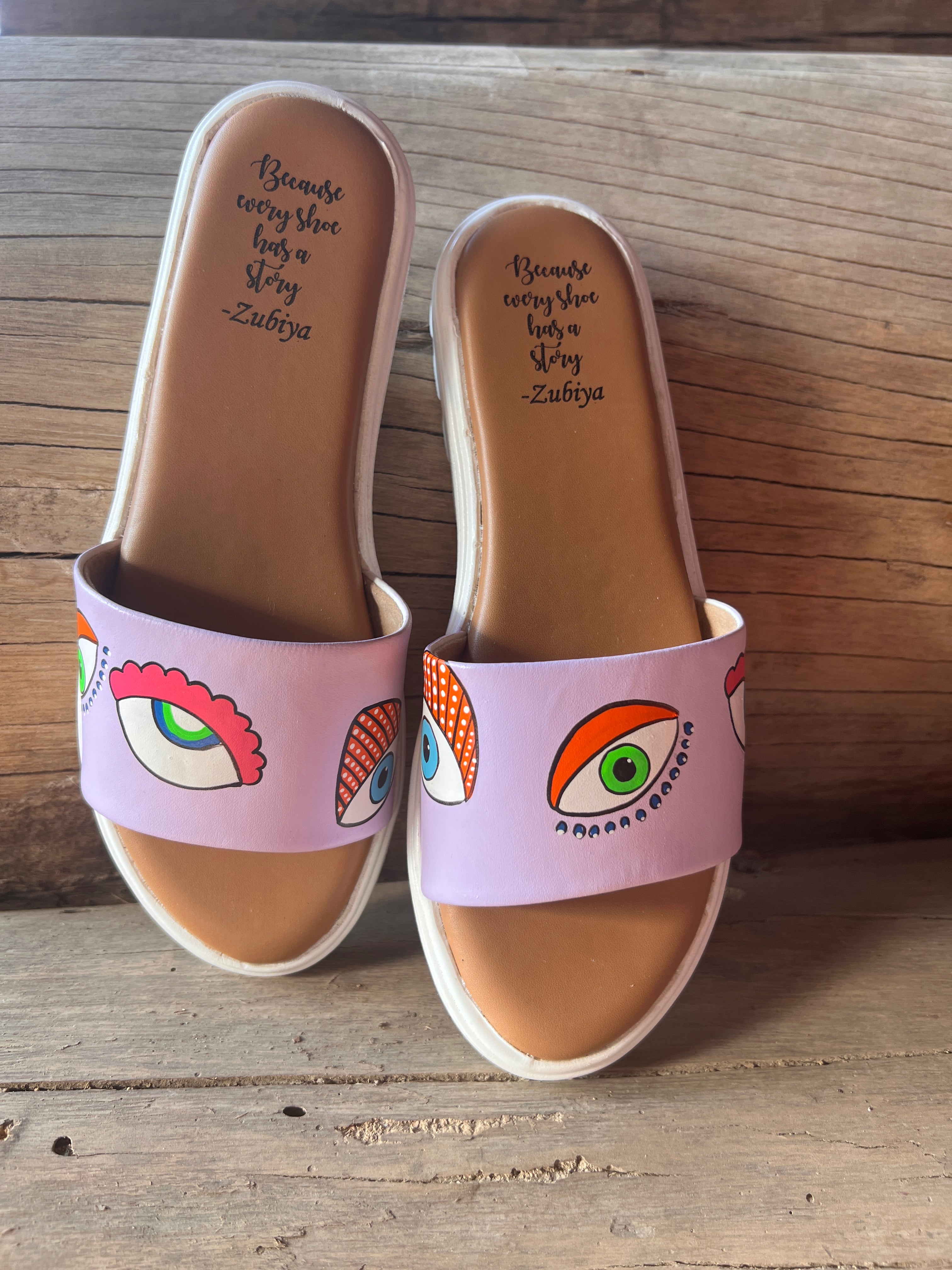Lavender evil eye slides