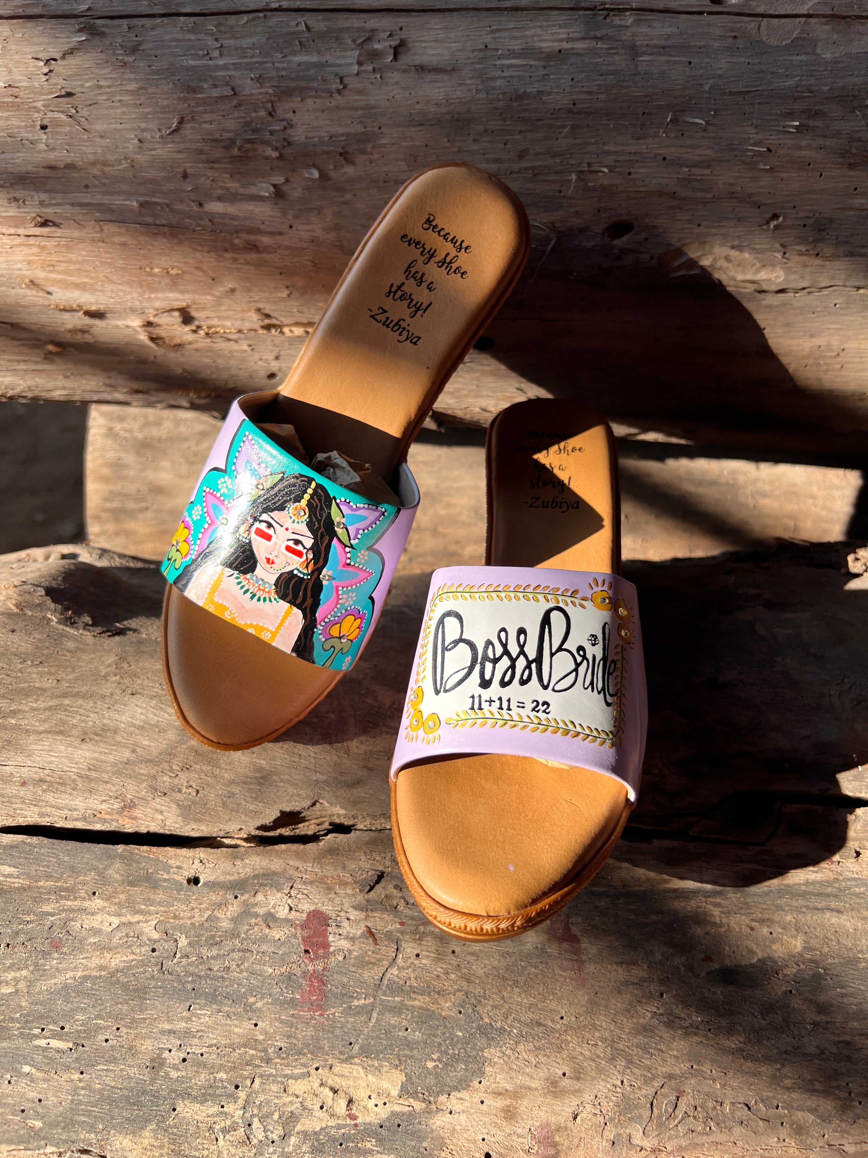 Lavender swag bride Wedges