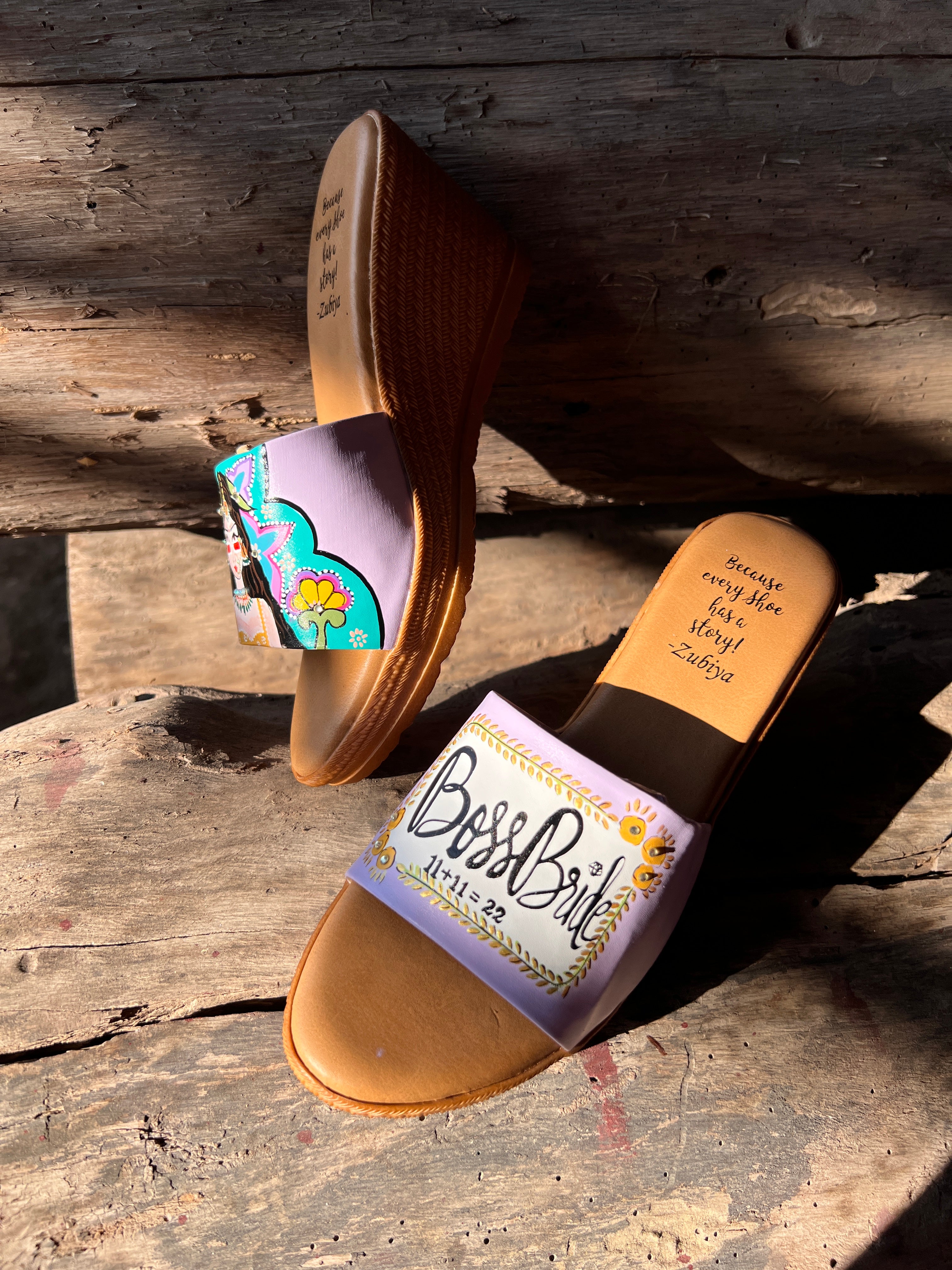 Lavender swag bride Wedges