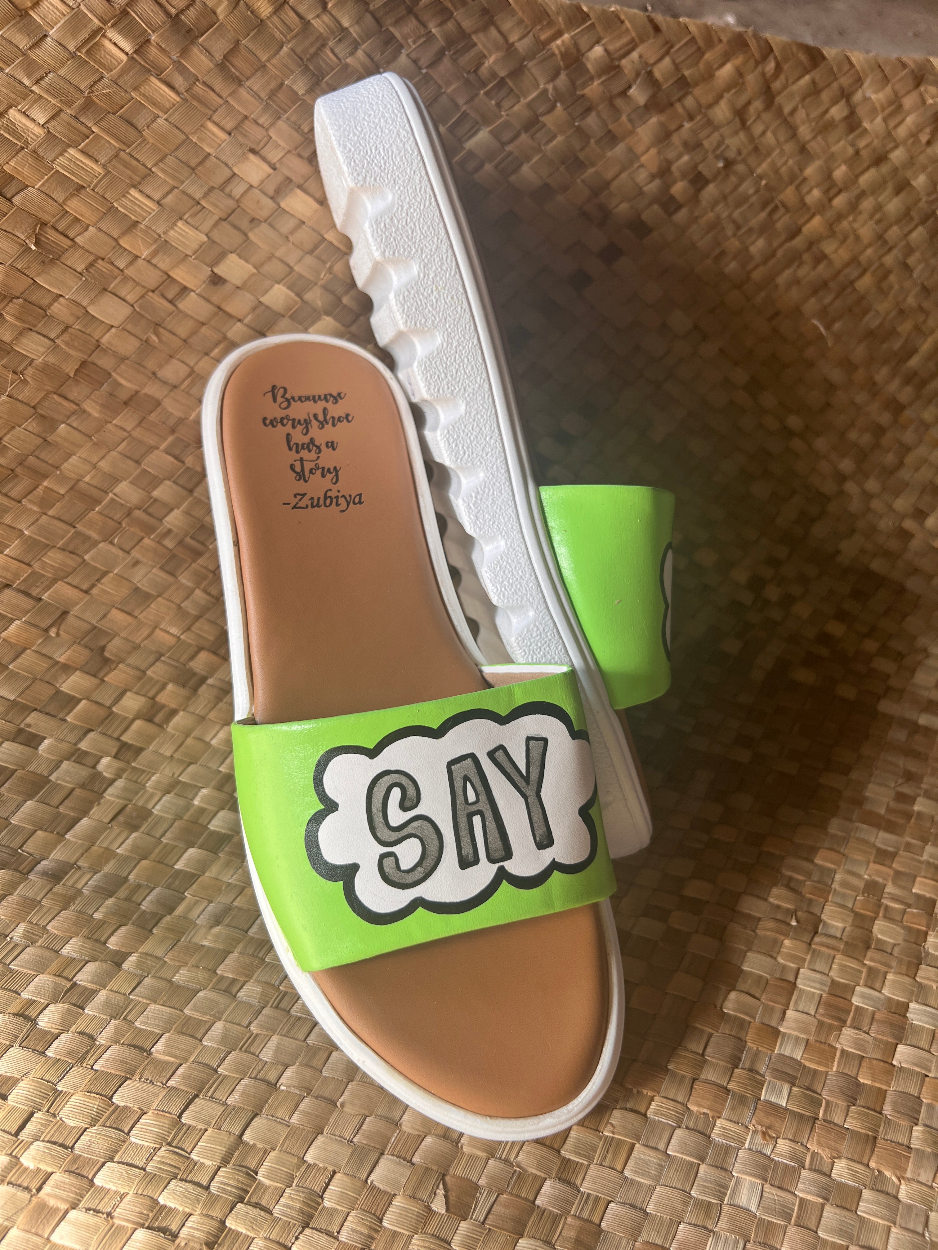 Say what?neon green slides