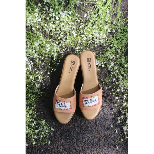 Pataka Dulhan Wedges (Peach)